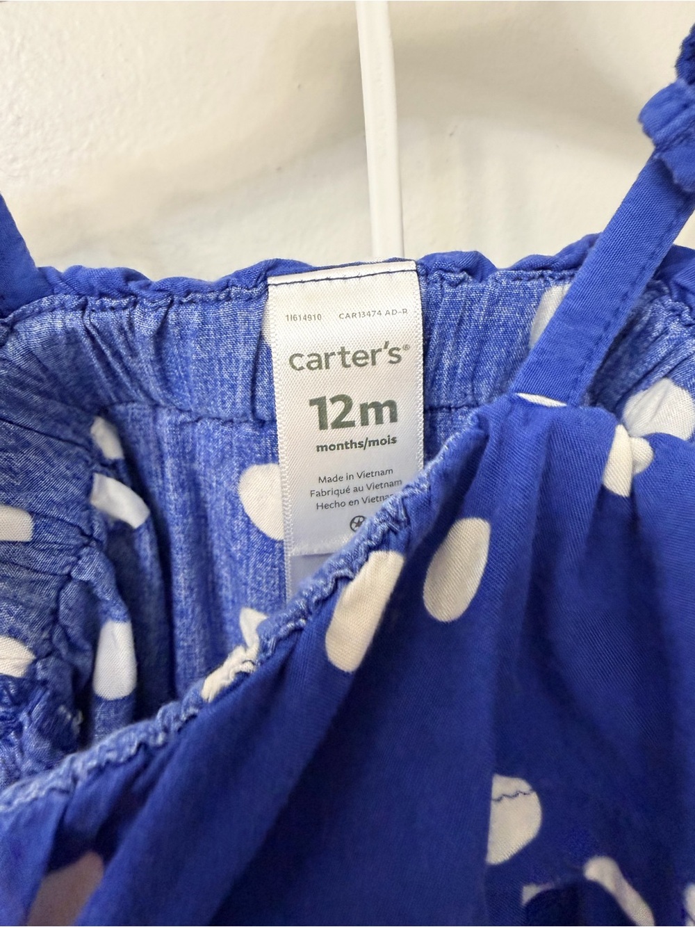 Blue Polka Dot Ruffle Tank Top and shorts - Picture 2 of 4